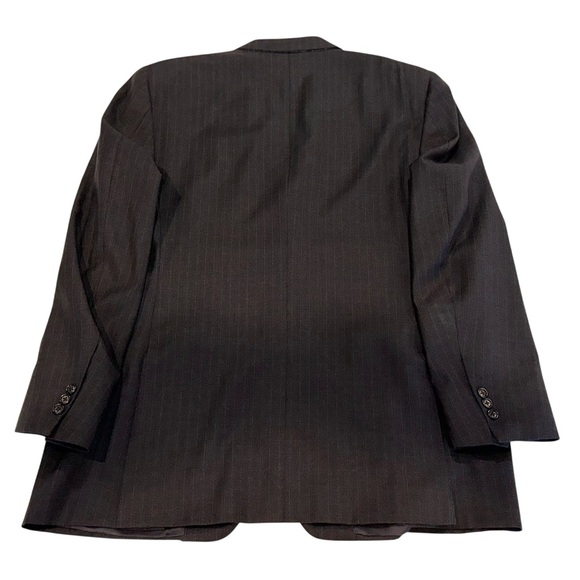 CANALI Mens Blazer Super 120s Made in Italy Black/Blue Pinstripe Sport Coat 46R - Picture 4 of 16